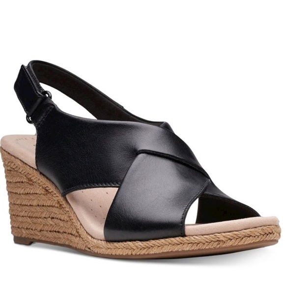 Clarks Collection Women's Wedge espadrilles Sandals Lafley Alaine Size 9 - Picture 1 of 12